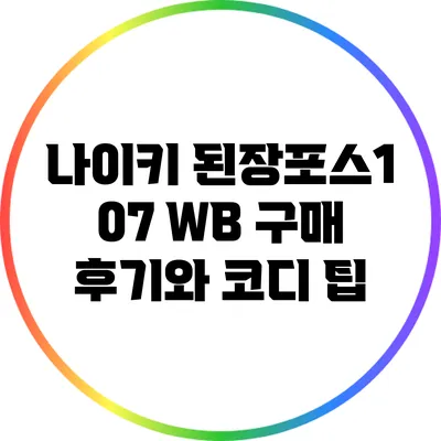 나이키 된장포스1 07 WB 구매 후기와 코디 팁