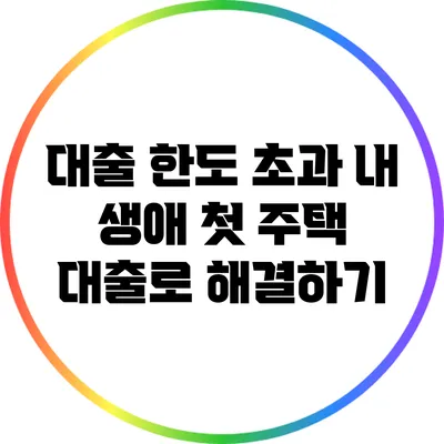대출 한도 초과? 내 생애 첫 주택 대출로 해결하기