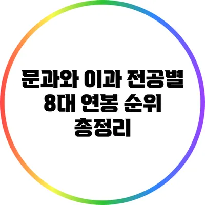 문과와 이과 전공별 8대 연봉 순위 총정리