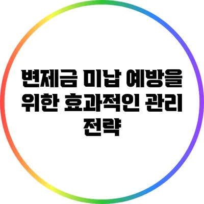 변제금 미납 예방을 위한 효과적인 관리 전략