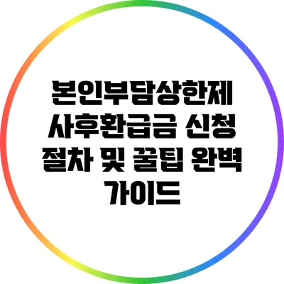 본인부담상한제 사후환급금 신청 절차 및 꿀팁 완벽 가이드