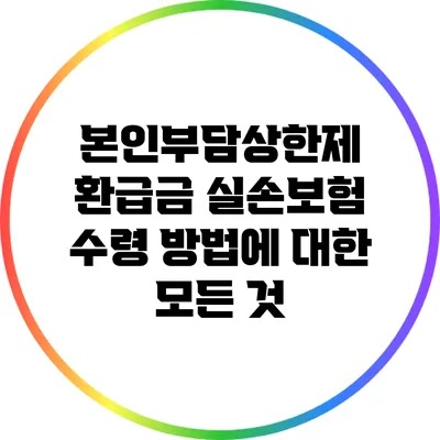 본인부담상한제 환급금 실손보험 수령 방법에 대한 모든 것