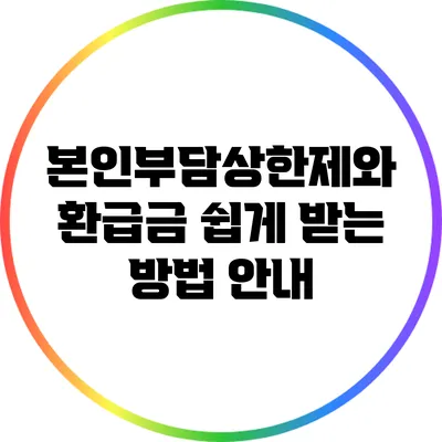 본인부담상한제와 환급금 쉽게 받는 방법 안내