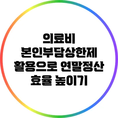 의료비 본인부담상한제 활용으로 연말정산 효율 높이기