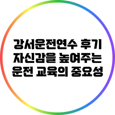 강서운전연수 후기: 자신감을 높여주는 운전 교육의 중요성