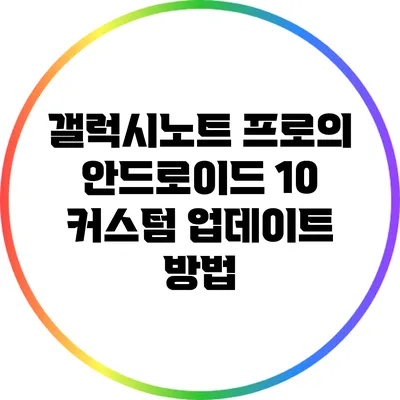 갤럭시노트 프로의 안드로이드 10 커스텀 업데이트 방법