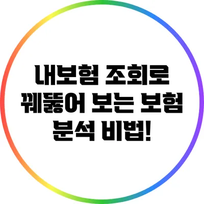 내보험 조회로 꿰뚫어 보는 보험 분석 비법!