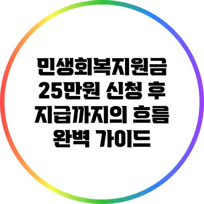 민생회복지원금 25만원 신청 후 지급까지의 흐름 완벽 가이드