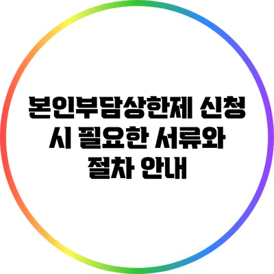 본인부담상한제 신청 시 필요한 서류와 절차 안내