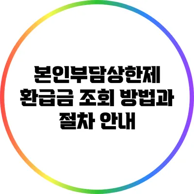 본인부담상한제 환급금 조회 방법과 절차 안내