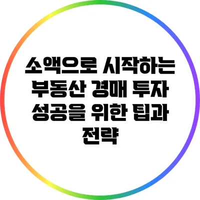 소액으로 시작하는 부동산 경매 투자: 성공을 위한 팁과 전략