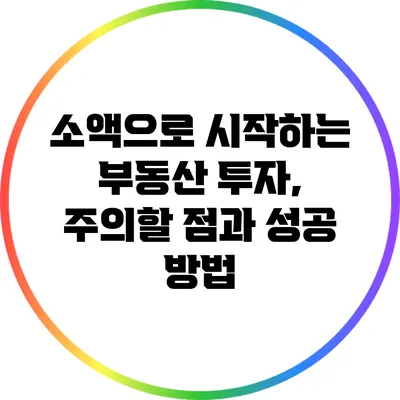 소액으로 시작하는 부동산 투자, 주의할 점과 성공 방법