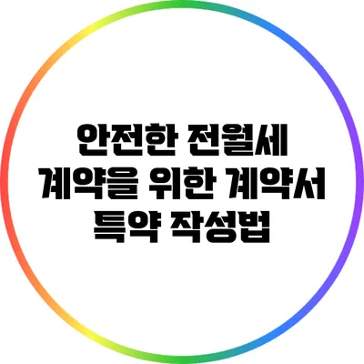 안전한 전월세 계약을 위한 계약서 특약 작성법