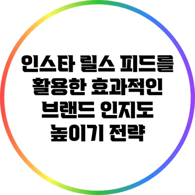 인스타 릴스 피드를 활용한 효과적인 브랜드 인지도 높이기 전략