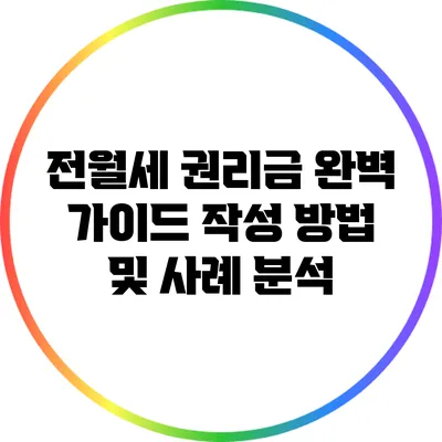 전월세 권리금 완벽 가이드: 작성 방법 및 사례 분석