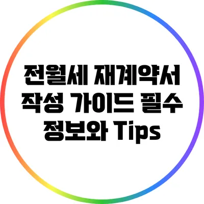 전월세 재계약서 작성 가이드: 필수 정보와 Tips