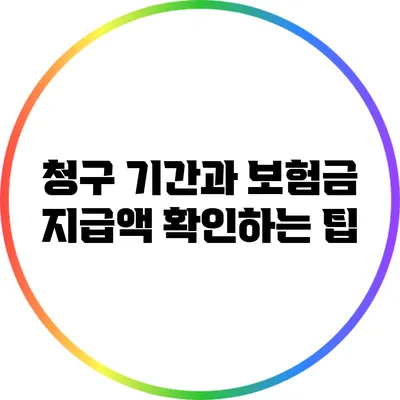 청구 기간과 보험금 지급액 확인하는 팁