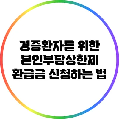 경증환자를 위한 본인부담상한제 환급금 신청하는 법