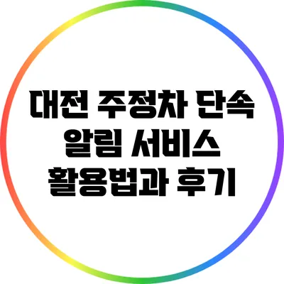 대전 주정차 단속 알림 서비스: 활용법과 후기