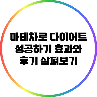 마테차로 다이어트 성공하기: 효과와 후기 살펴보기