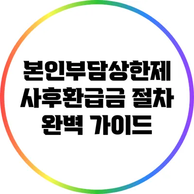 본인부담상한제 사후환급금 절차 완벽 가이드