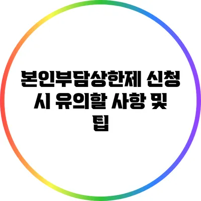 본인부담상한제 신청 시 유의할 사항 및 팁