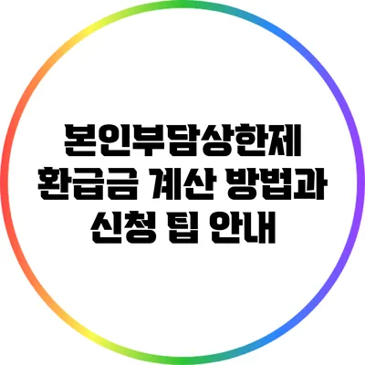 본인부담상한제 환급금 계산 방법과 신청 팁 안내