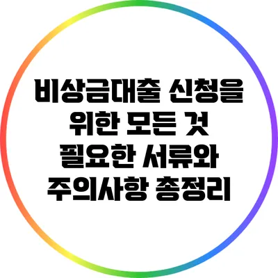 비상금대출 신청을 위한 모든 것: 필요한 서류와 주의사항 총정리