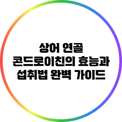 상어 연골 콘드로이친의 효능과 섭취법 완벽 가이드