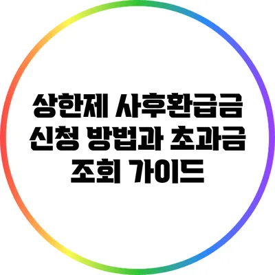 상한제 사후환급금 신청 방법과 초과금 조회 가이드