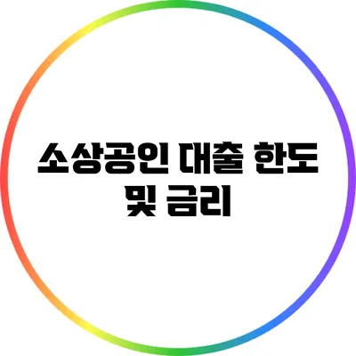 소상공인 대출 한도 및 금리