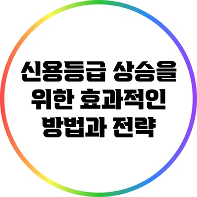 신용등급 상승을 위한 효과적인 방법과 전략