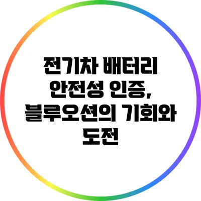 전기차 배터리 안전성 인증, 블루오션의 기회와 도전