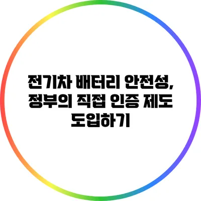 전기차 배터리 안전성, 정부의 직접 인증 제도 도입하기