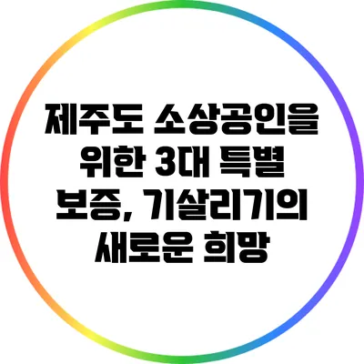 제주도 소상공인을 위한 3대 특별 보증, 기살리기의 새로운 희망
