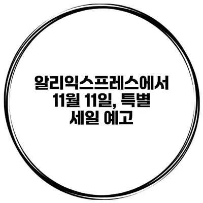 알리익스프레스에서 11월 11일, 특별 세일 예고