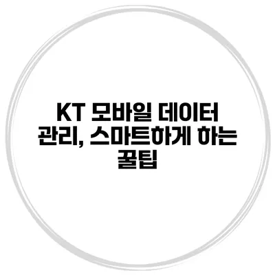 KT 모바일 데이터 관리, 스마트하게 하는 꿀팁