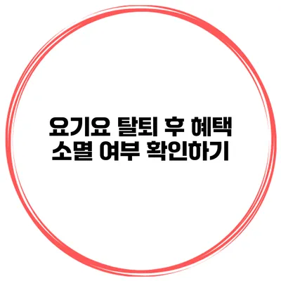 요기요 탈퇴 후 혜택 소멸 여부 확인하기