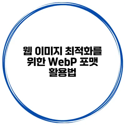 웹 이미지 최적화를 위한 WebP 포맷 활용법